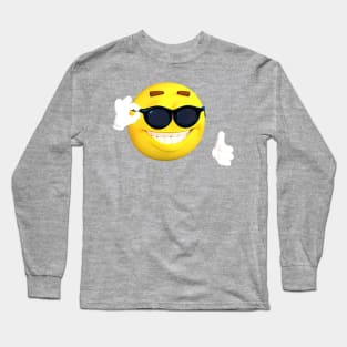 Emoji Happy Face Thumbs Up Social Distance Cool Funny Emoji 2020 Long Sleeve T-Shirt